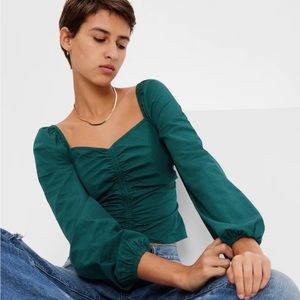 Gap Puff Sleeve Sweetheart Top